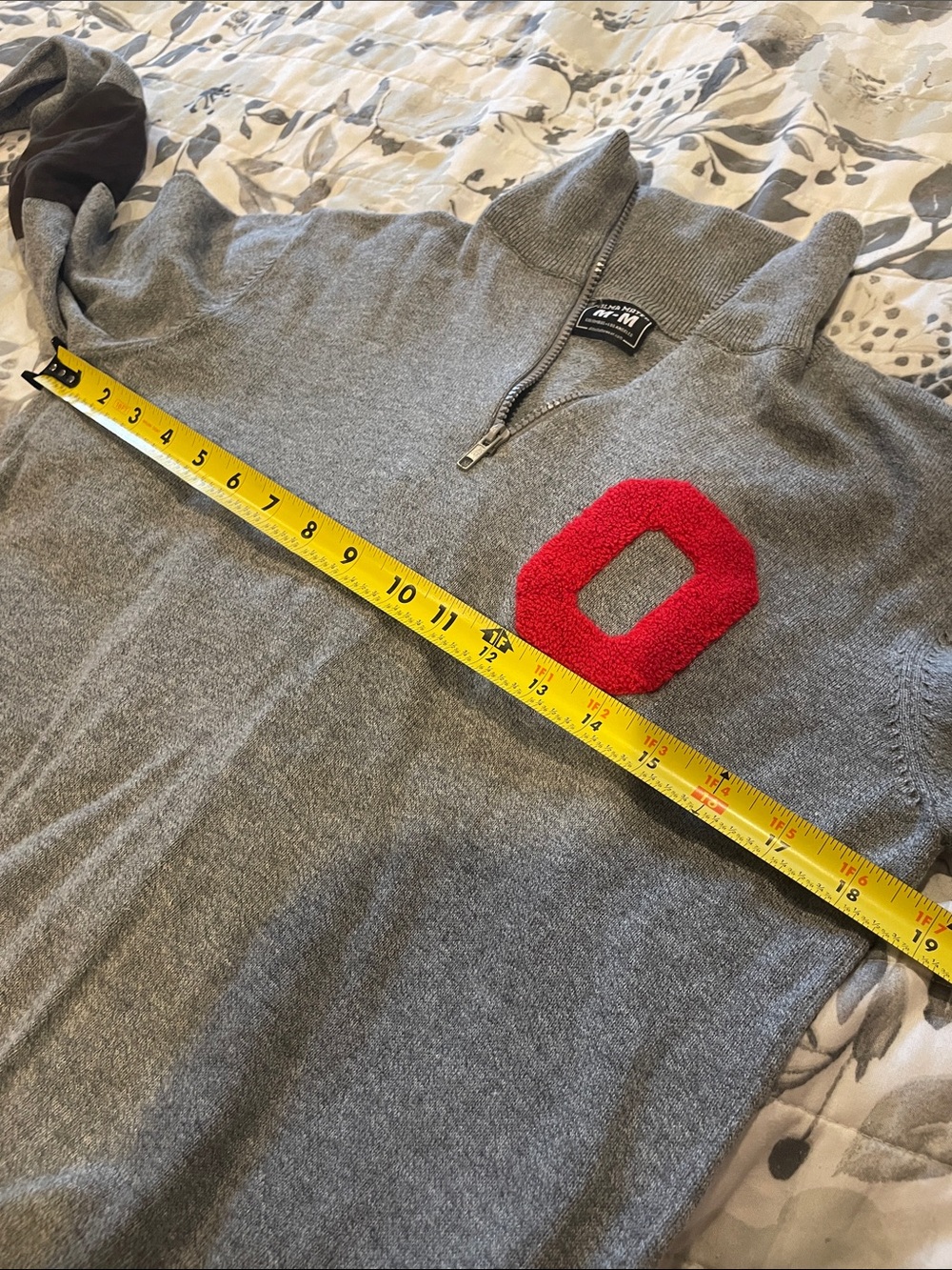 THE Ohio State University-Gray Zip-Up Sweater with Red Accent by M-M - Picture 13 of 13